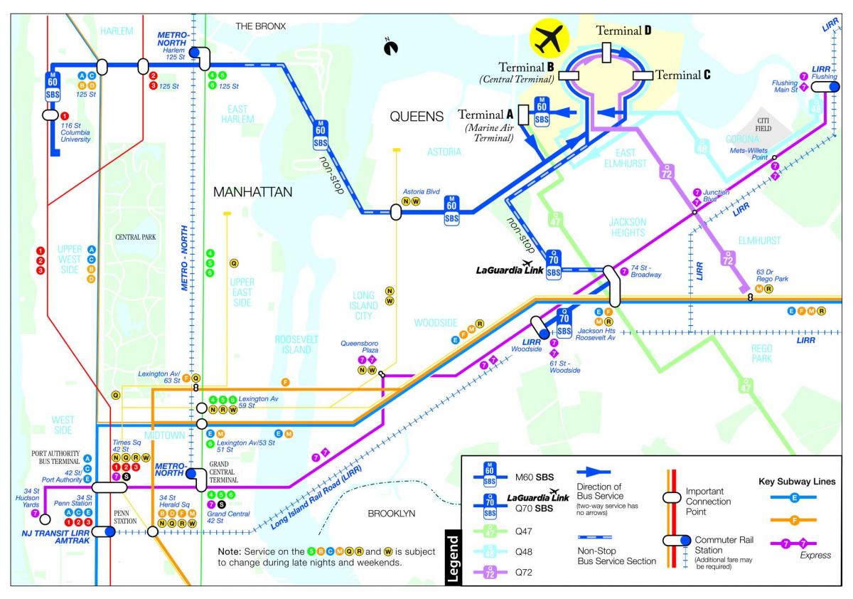 χάρτης της m60 λεωφορείο