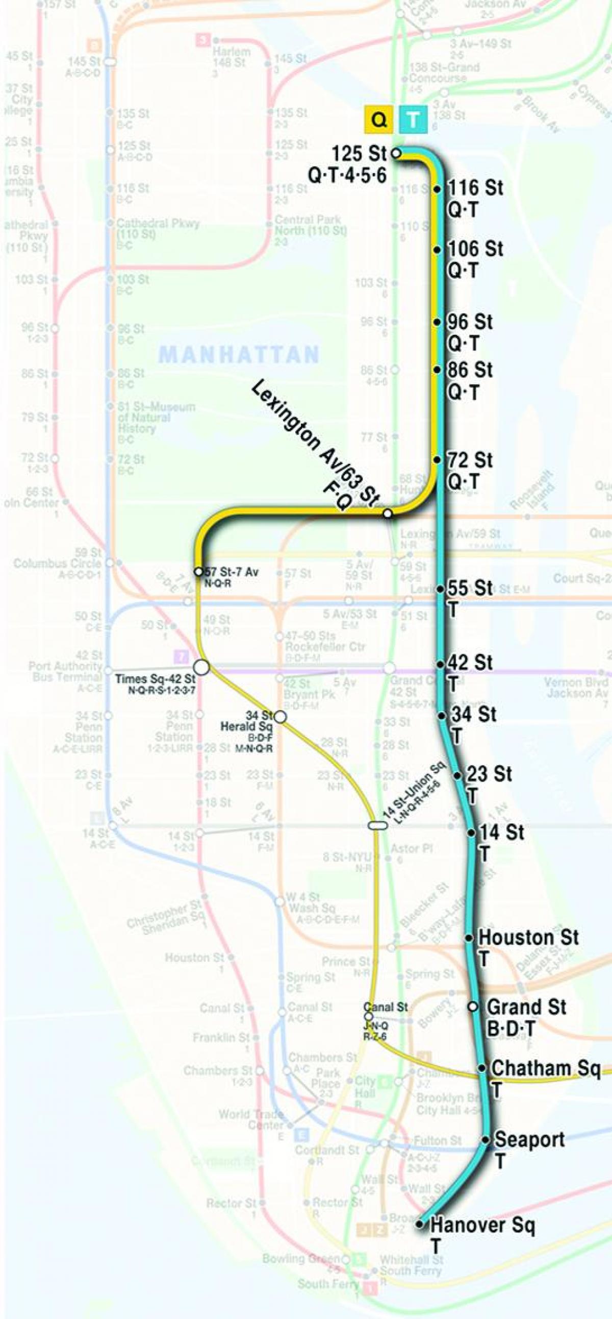 χάρτη του second avenue του μετρό