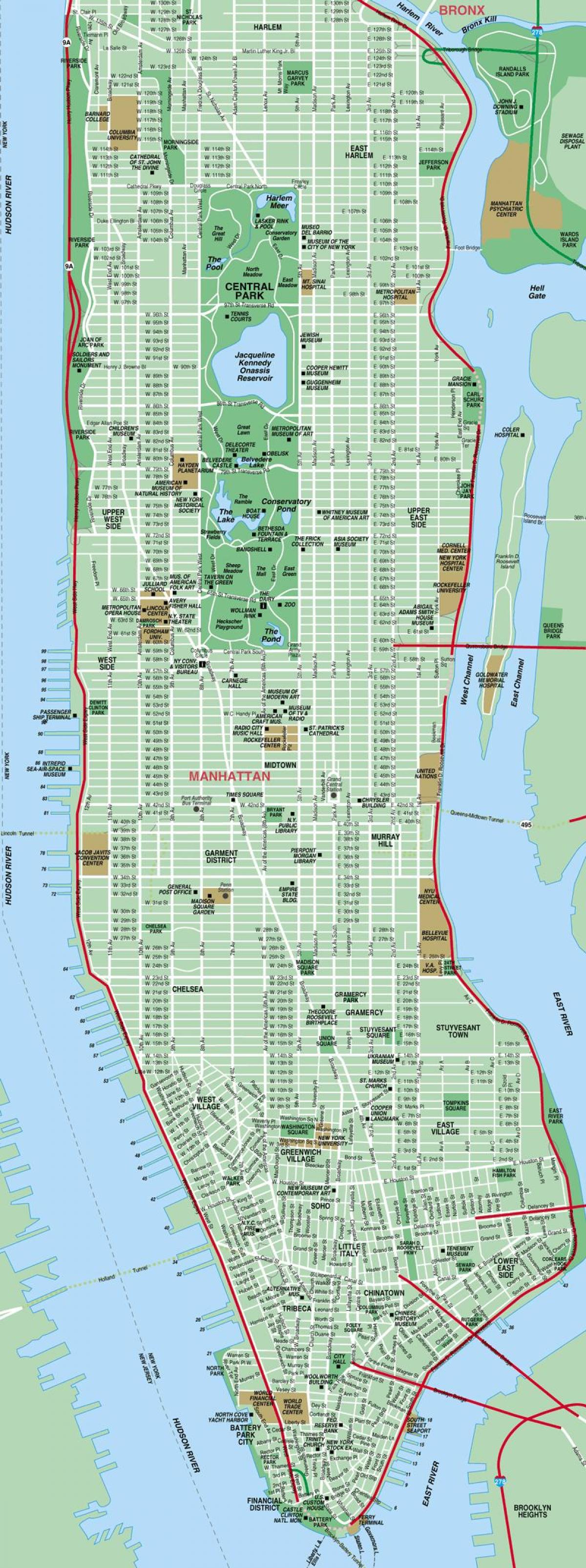 Manhattan street map υψηλή λεπτομέρεια