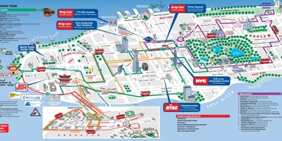 Μανχάταν τουριστικά αξιοθέατα χάρτης