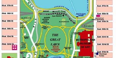 Το Central park του Μανχάταν χάρτης