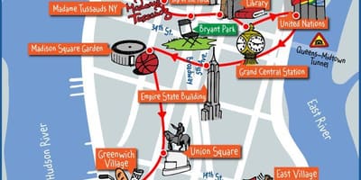 Midtown Μανχάταν, τα αξιοθέατα χάρτης