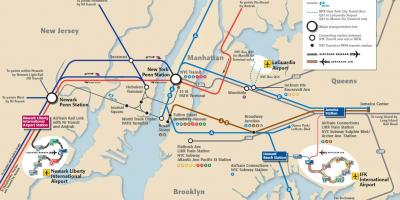 JFK χάρτη του μετρό στο Μανχάταν
